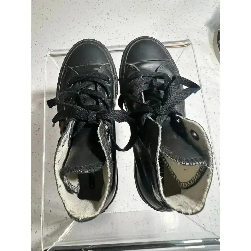CONVERSE ALL STARS  faux leather hightop chuck taylor kids size 13